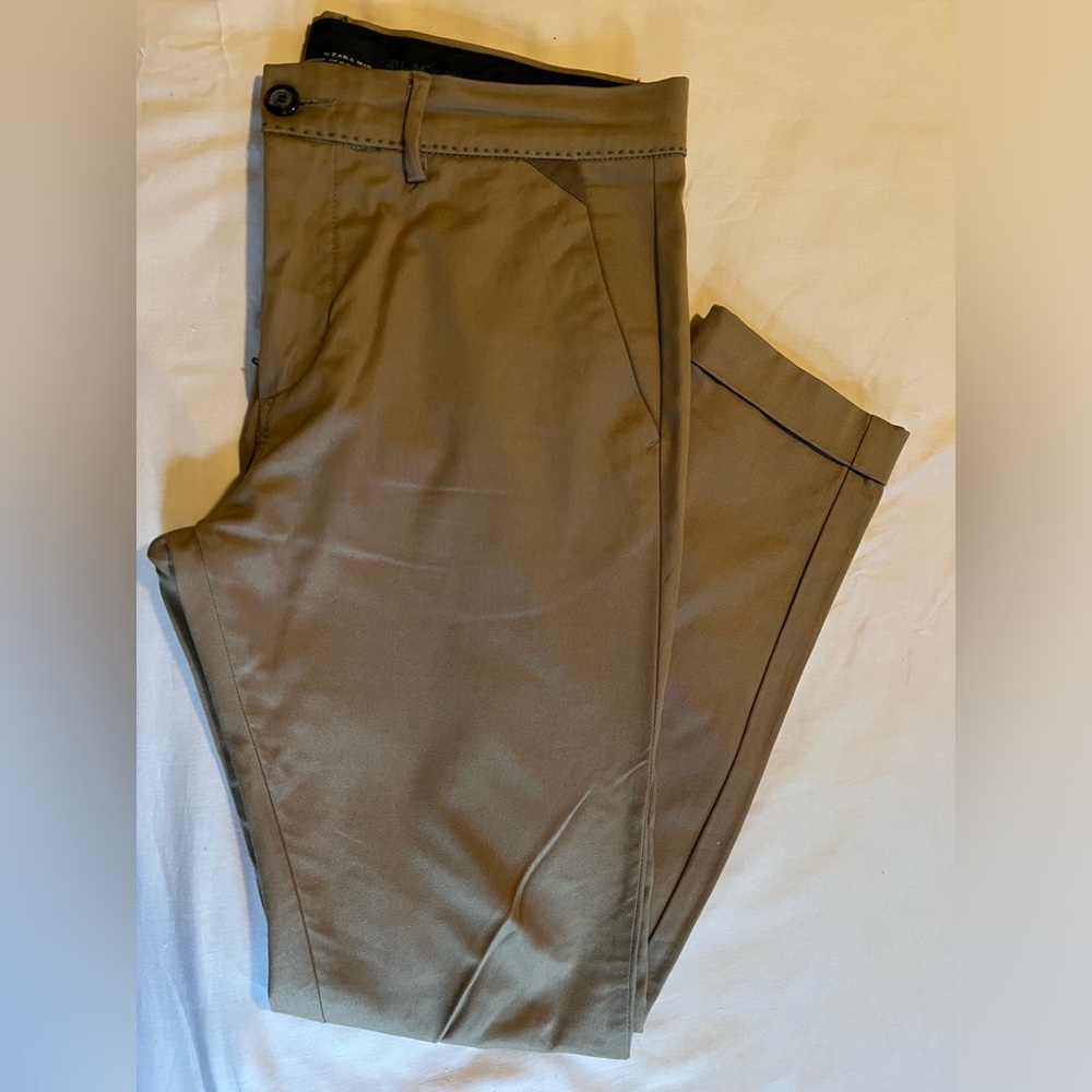 Tan Chinos with Classic Flat Front Design